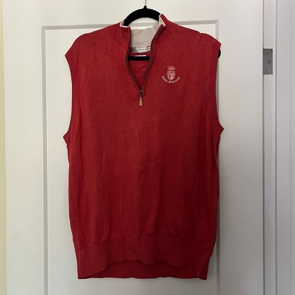 Peter Millar x Royal Birkdale Silk Cashmere Quarter Zip Vest - Picture 1 of 6